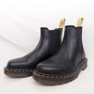 Dr. Martens Chelsea Boots 2976 Womens 6 Black Vegan Faux Leather Shoes Docs